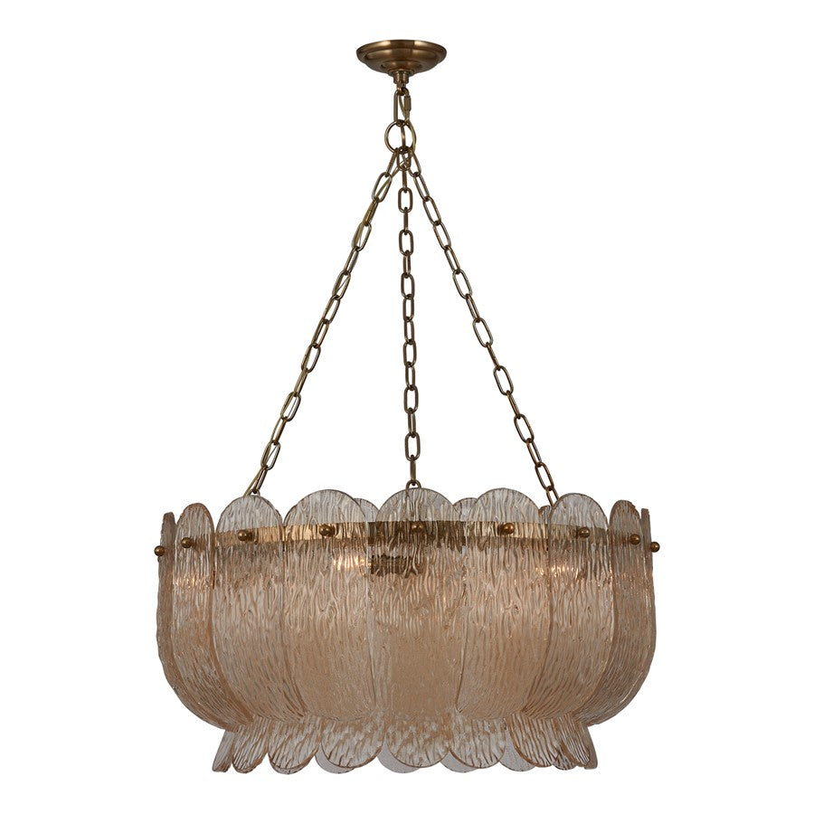 Kalco Lighting Camellia 6 Light Chandelier, Winter Brass - 523455WB