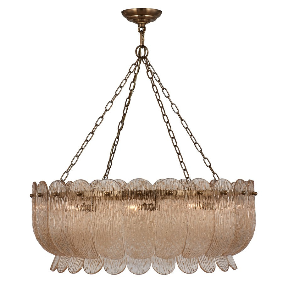 Kalco Lighting Camellia 10 Light Chandelier, Winter Brass - 523456WB