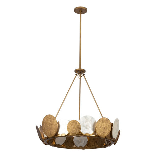 Kalco Lighting Cirque 8 Light Chandelier, Rustic Gold