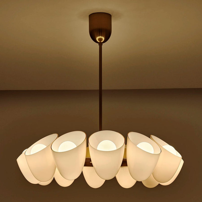 Kalco Lighting Cocoon 12 Light Chandelier, Winter Brass
