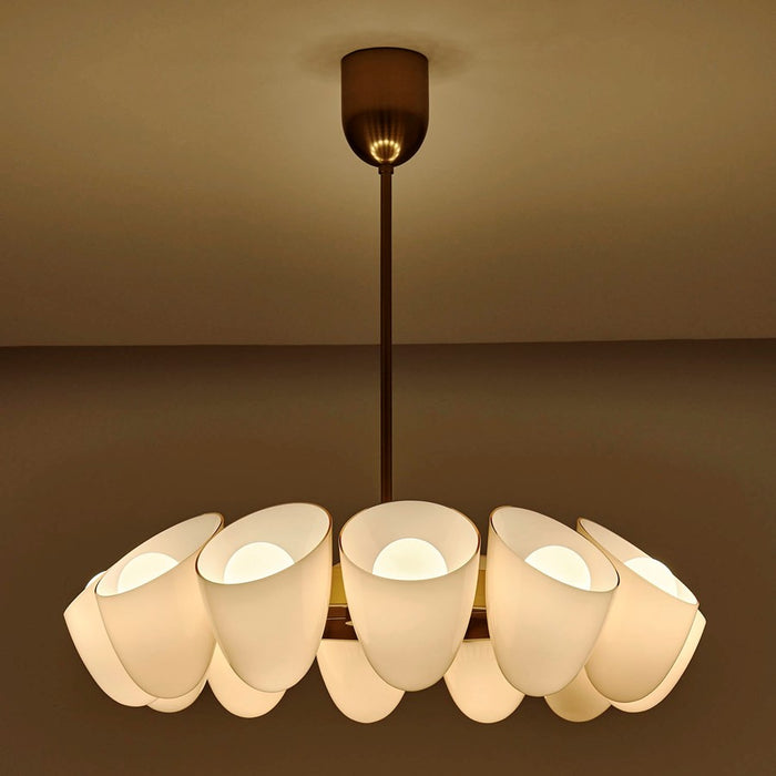Kalco Lighting Cocoon 12 Light Chandelier, Winter Brass