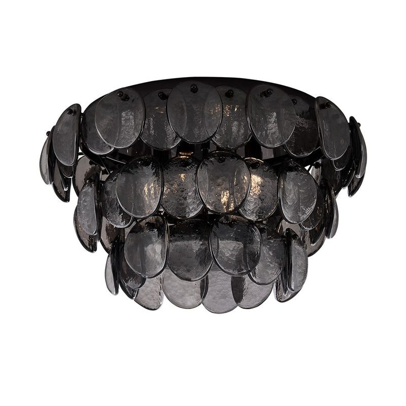 Kalco Lighting Uroko 4 Light Flush Mount, Black Nickel