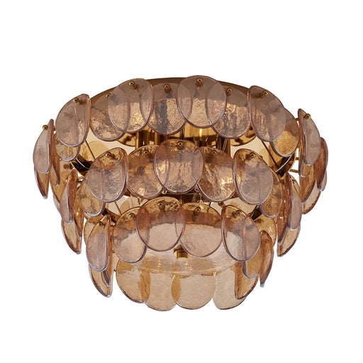 Kalco Lighting Uroko 4 Light Flush Mount, Polished Winter Brass - 524645PWB