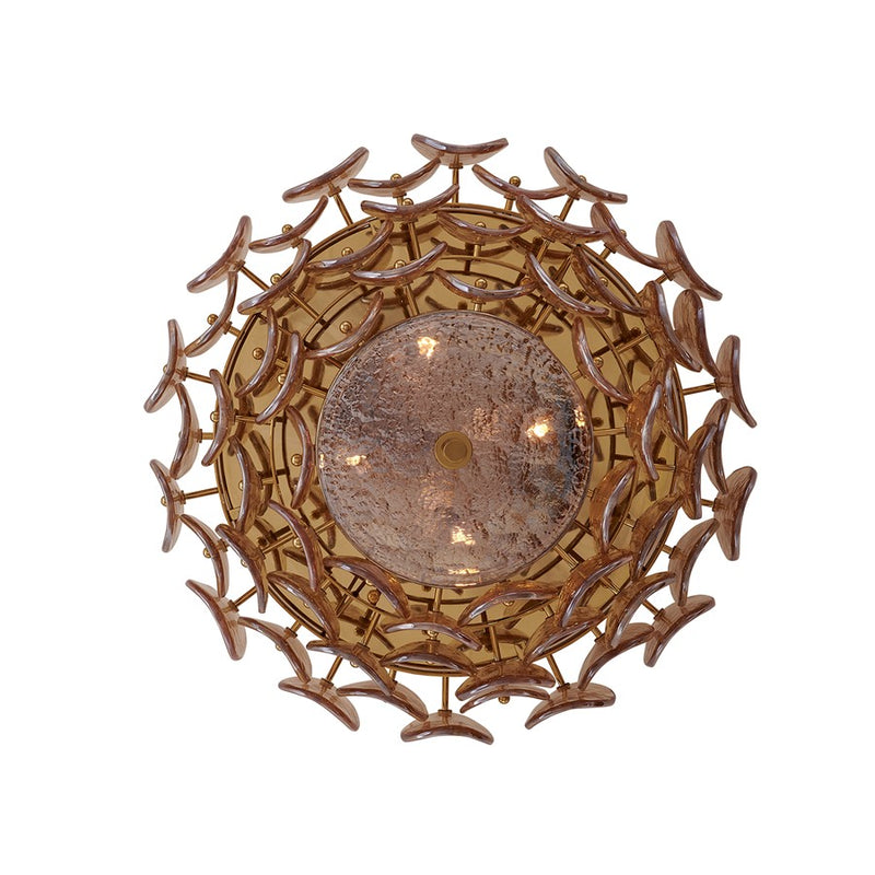 Kalco Lighting Uroko 4 Light Flush Mount, Polished Winter Brass