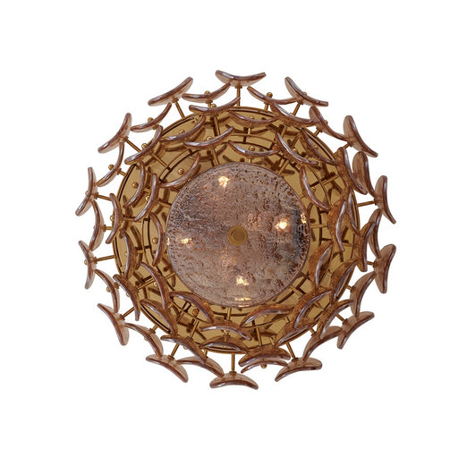 Kalco Lighting Uroko 4 Light Flush Mount, Polished Winter Brass