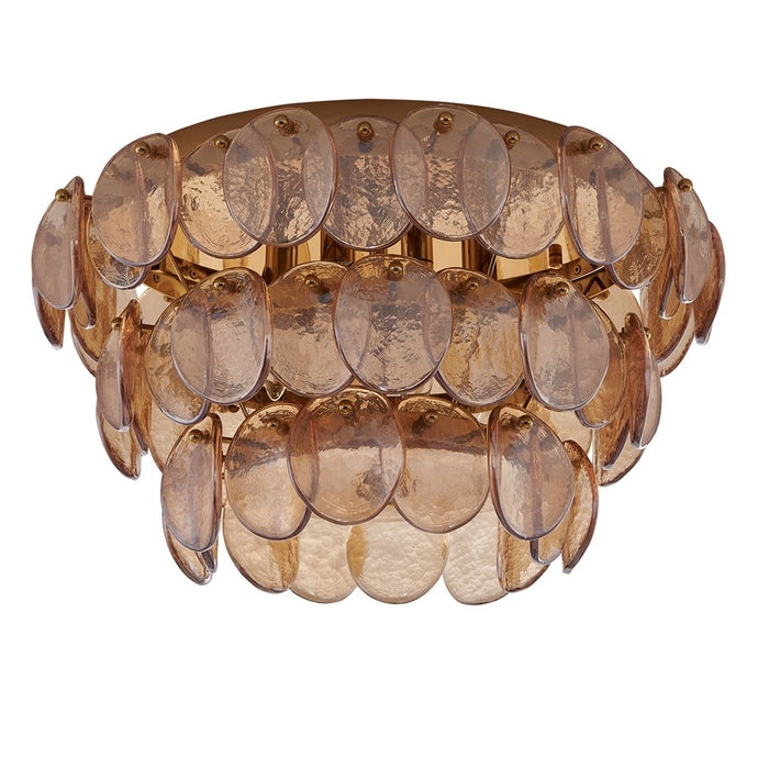 Kalco Lighting Uroko 4 Light Flush Mount, Polished Winter Brass