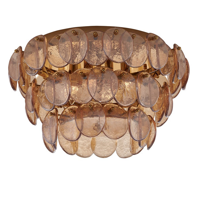 Kalco Lighting Uroko 4 Light Flush Mount, Polished Winter Brass