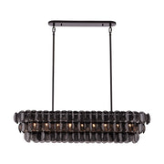 Kalco Lighting Uroko 9 Light Linear Pendant, Black Nickel - 524661BN