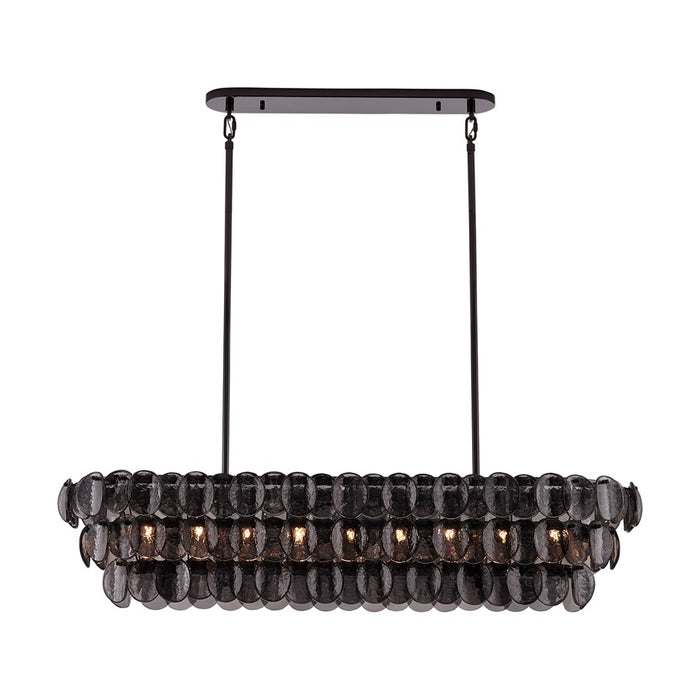 Kalco Lighting Uroko 9 Light Linear Pendant, Black Nickel - 524661BN