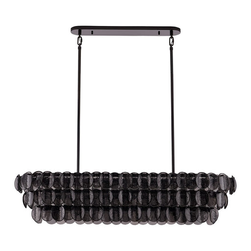 Kalco Lighting Uroko 9 Light Linear Pendant, Black Nickel