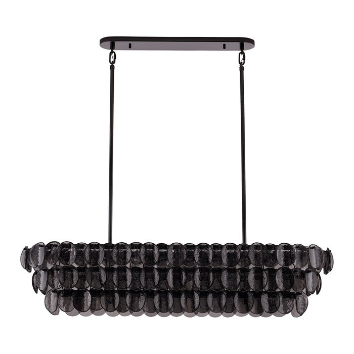 Kalco Lighting Uroko 9 Light Linear Pendant, Black Nickel