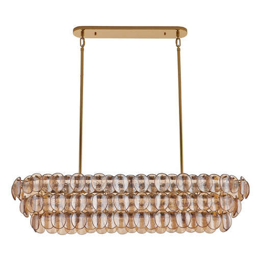 Kalco Lighting Uroko 9 Light Linear Pendant, Polished Winter Brass - 524661PWB