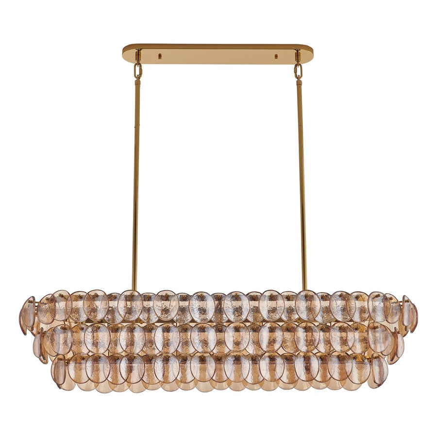 Kalco Lighting Uroko 9 Light Linear Pendant, Polished Winter Brass - 524661PWB