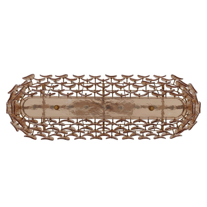 Kalco Lighting Uroko 9 Light Linear Pendant, Polished Winter Brass