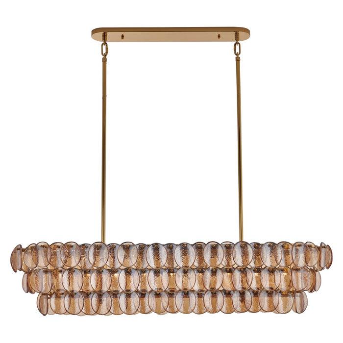 Kalco Lighting Uroko 9 Light Linear Pendant, Polished Winter Brass