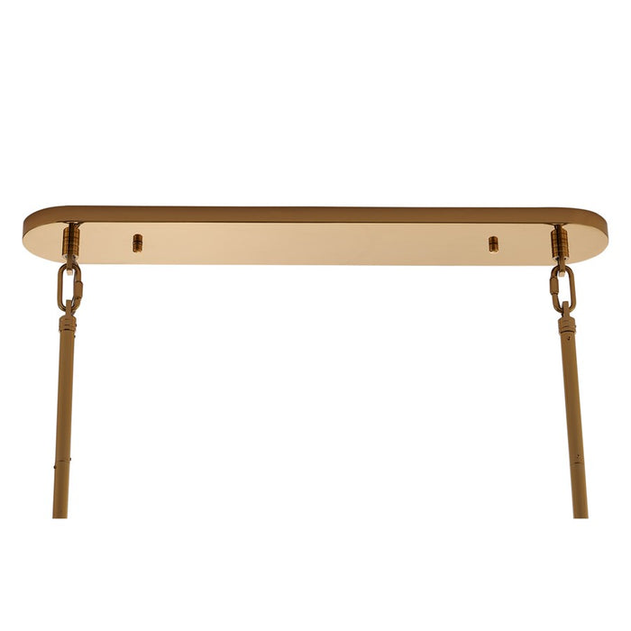 Kalco Lighting Uroko 9 Light Linear Pendant, Polished Winter Brass