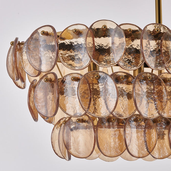 Kalco Lighting Uroko 9 Light Linear Pendant, Polished Winter Brass