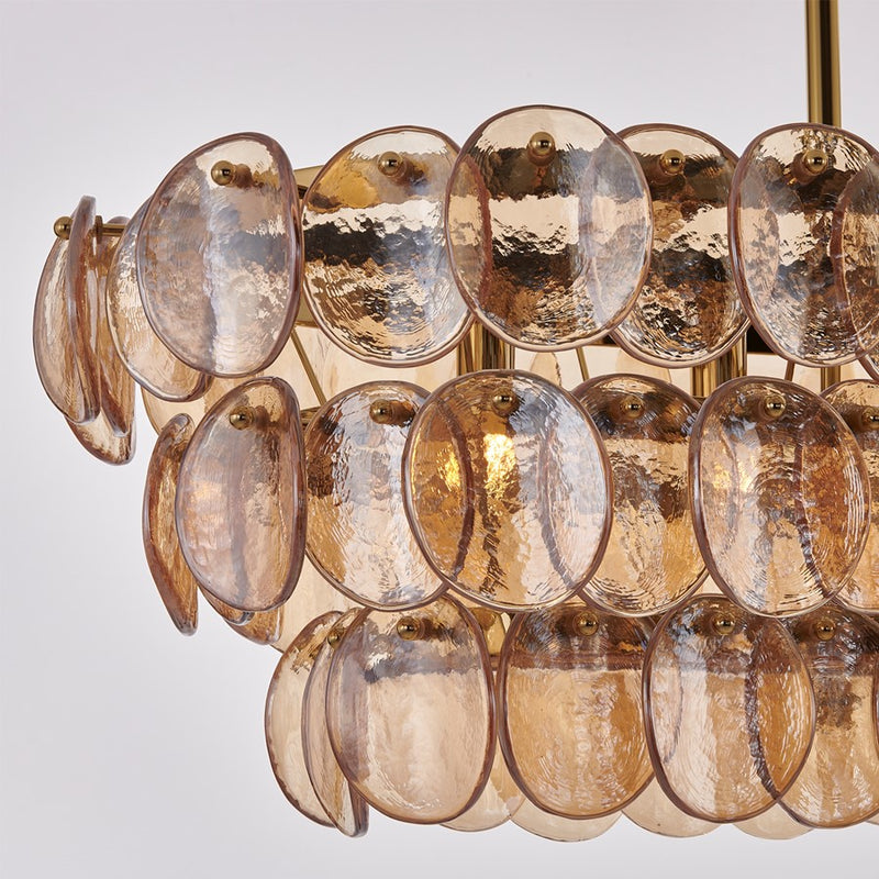 Kalco Lighting Uroko 9 Light Linear Pendant, Polished Winter Brass
