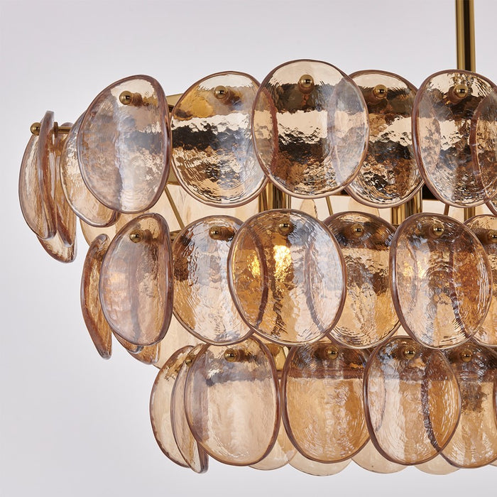 Kalco Lighting Uroko 9 Light Linear Pendant, Polished Winter Brass