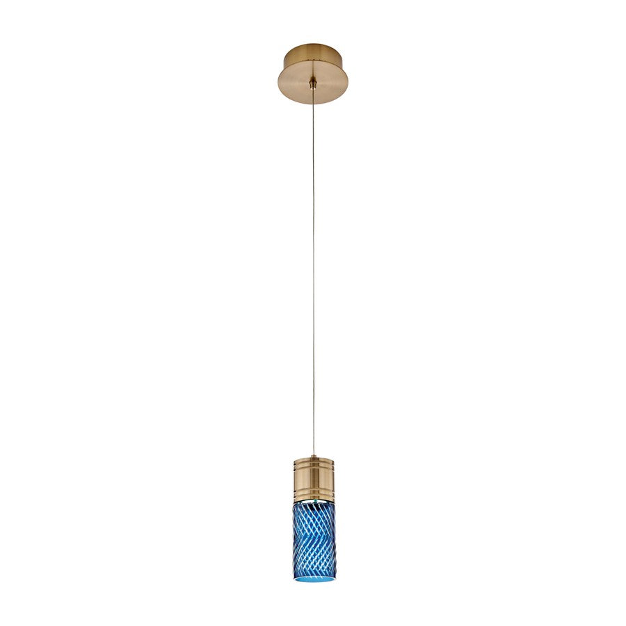 Kalco Lighting Kiriko 1 Light Pendant, Winter Brass - 524911WB