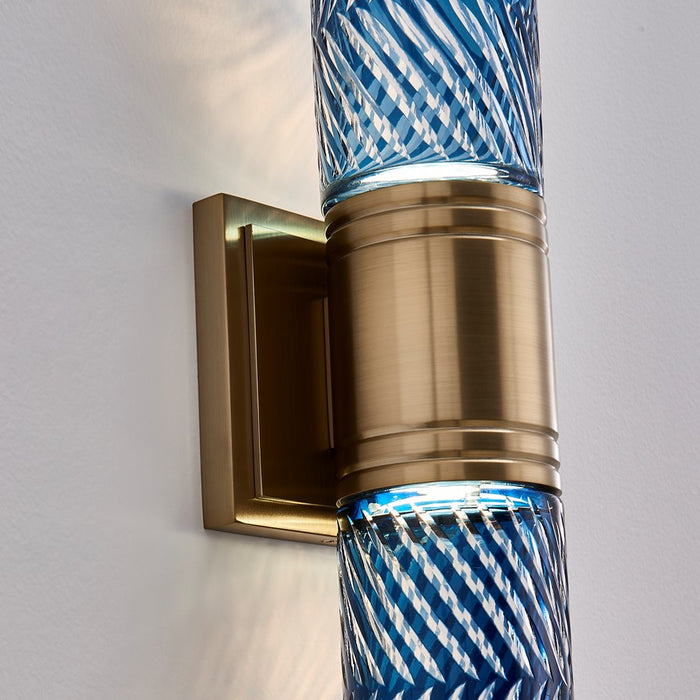 Kalco Lighting Kiriko 2 Light Wall Sconce, Winter Brass