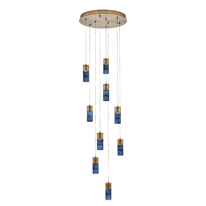 Kalco Lighting Kiriko 9 Light Chandelier, Winter Brass - 524951WB