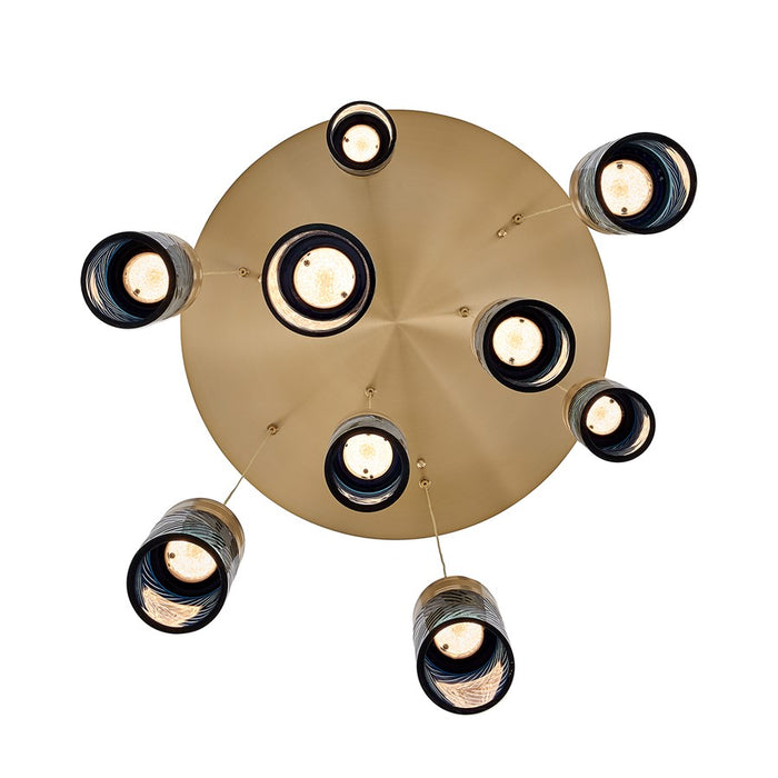 Kalco Lighting Kiriko 9 Light Chandelier, Winter Brass