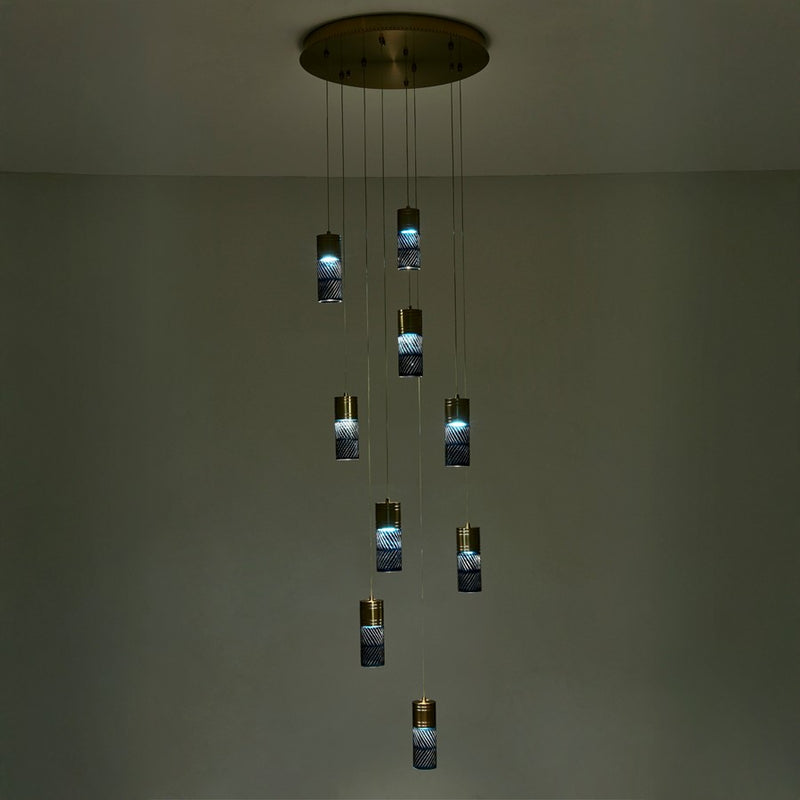 Kalco Lighting Kiriko 9 Light Chandelier, Winter Brass
