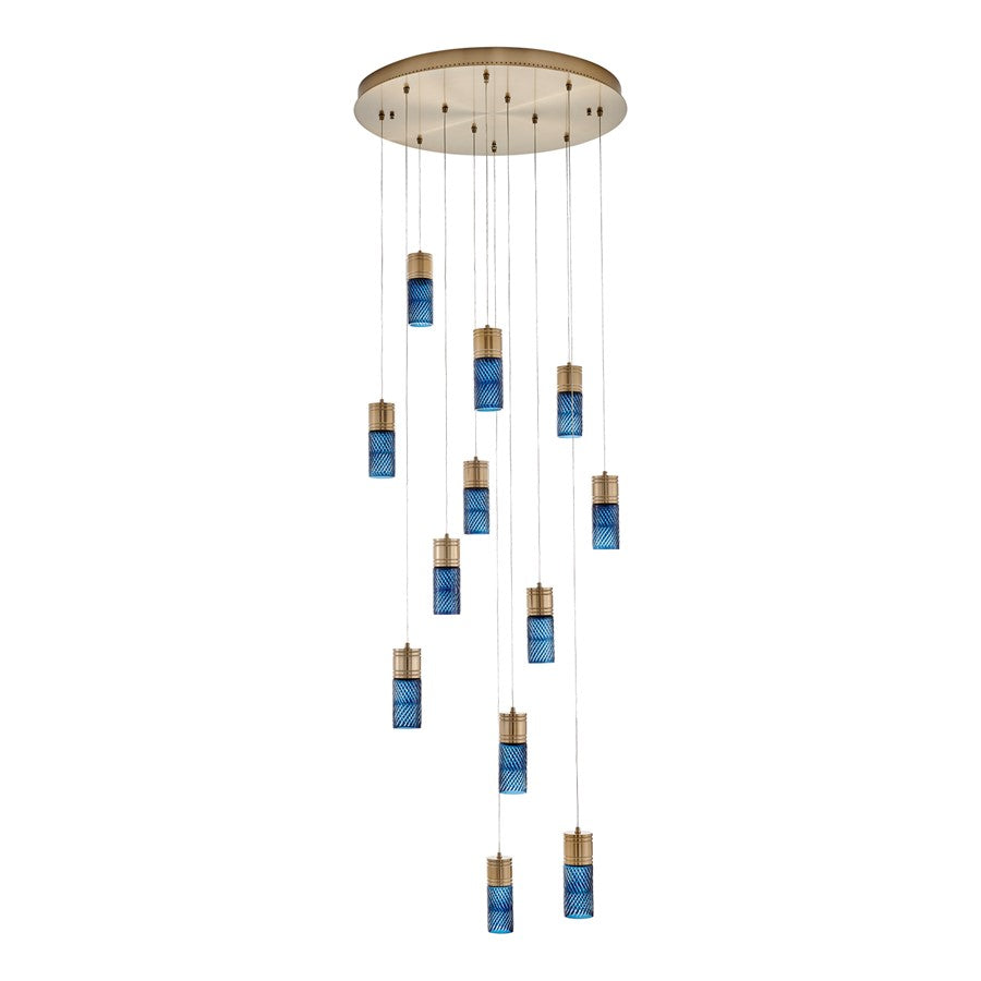 Kalco Lighting Kiriko 12 Light Chandelier, Winter Brass - 524952WB