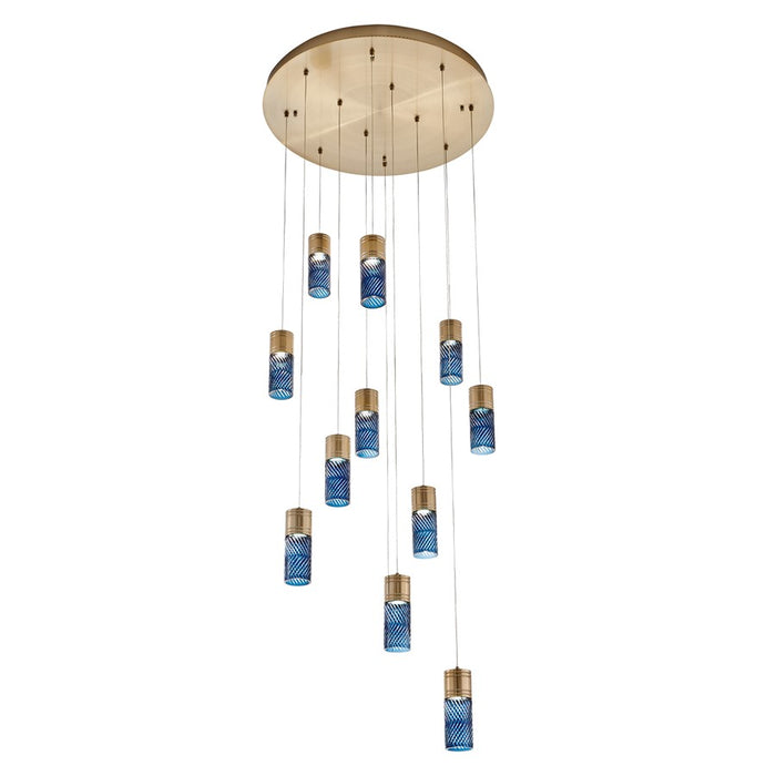 Kalco Lighting Kiriko 12 Light Chandelier, Winter Brass