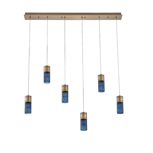 Kalco Lighting Kiriko 6 Light Linear Pendant, Winter Brass - 524961WB
