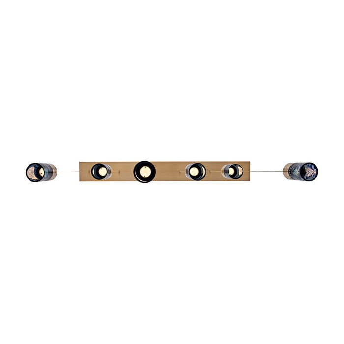 Kalco Lighting Kiriko 6 Light Linear Pendant, Winter Brass