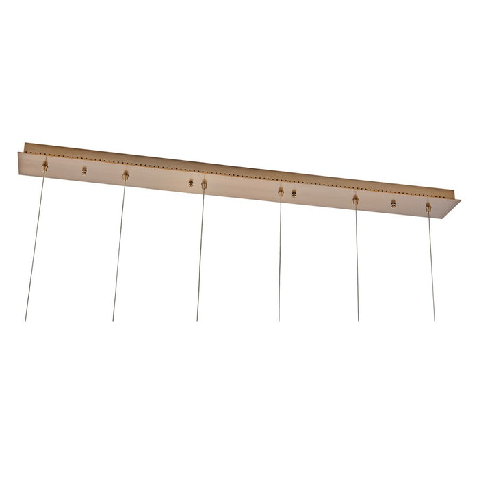Kalco Lighting Kiriko 6 Light Linear Pendant, Winter Brass