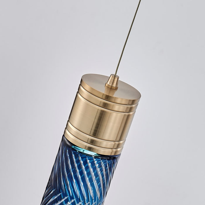Kalco Lighting Kiriko 6 Light Linear Pendant, Winter Brass