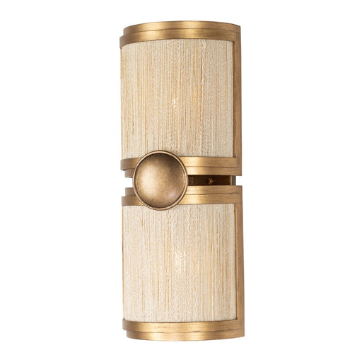 Kalco Lighting Button 2Lt Wall Sconce, Pearlized Brass Modern Gold