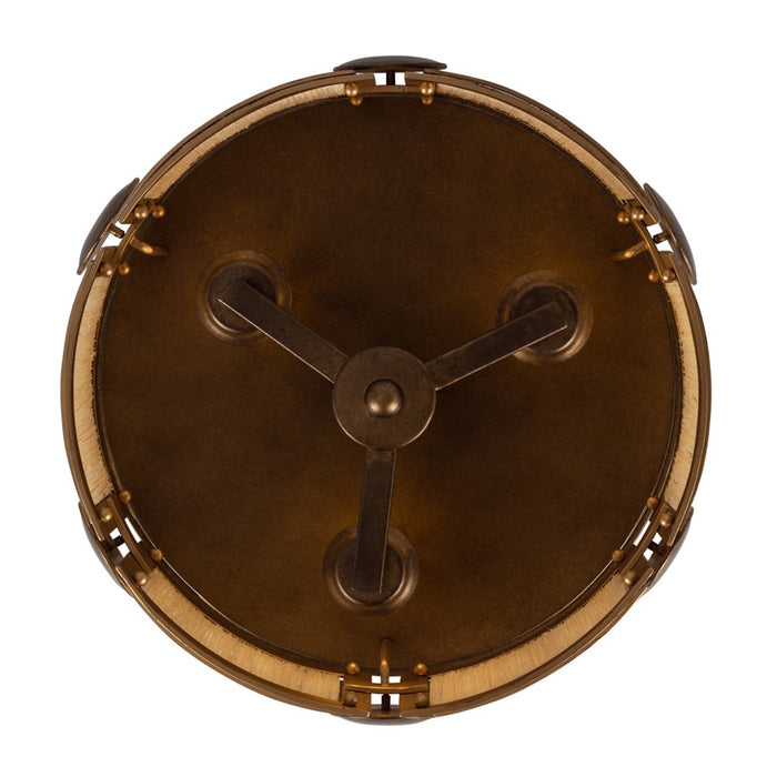 Kalco Lighting Button 3Lt Semi-Flush Mount, Brass/Modern Gold