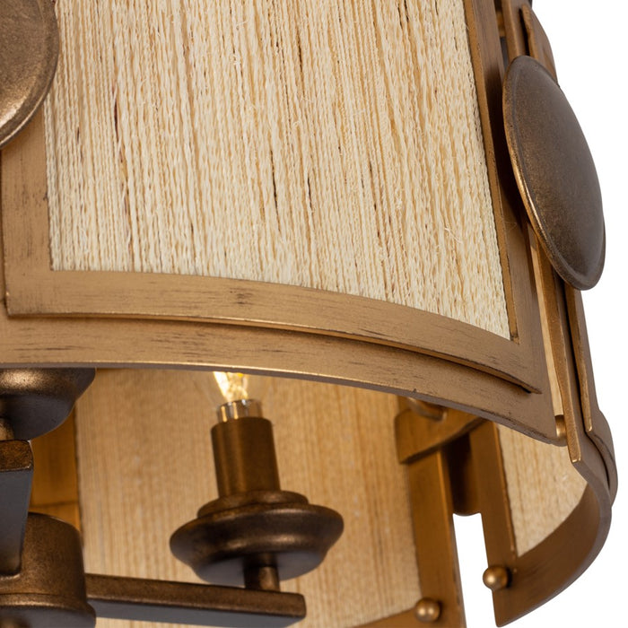 Kalco Lighting Button 3Lt Semi-Flush Mount, Brass/Modern Gold