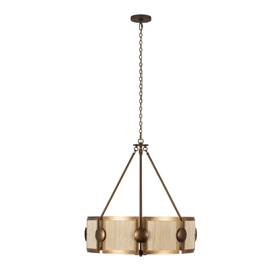 Kalco Lighting Button 8Lt Chandelier, Pearlized Brass/Modern Gold - 526855PABMG