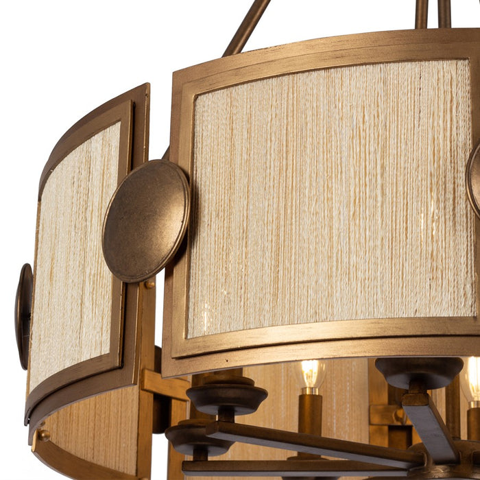 Kalco Lighting Button 8Lt Chandelier, Pearlized Brass/Modern Gold