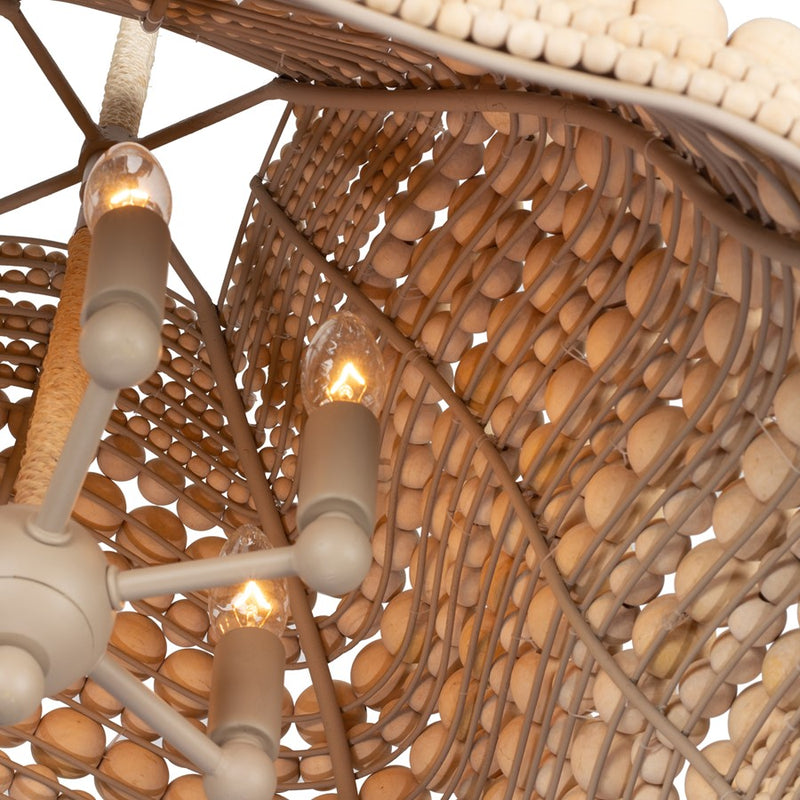 Kalco Lighting Coaxial 6 Light 14.5" Pendant, Jute