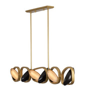 Kalco Lighting Onyx 6Lt Linear Pendant, Gold/Satin Bronze - 527261BGZ
