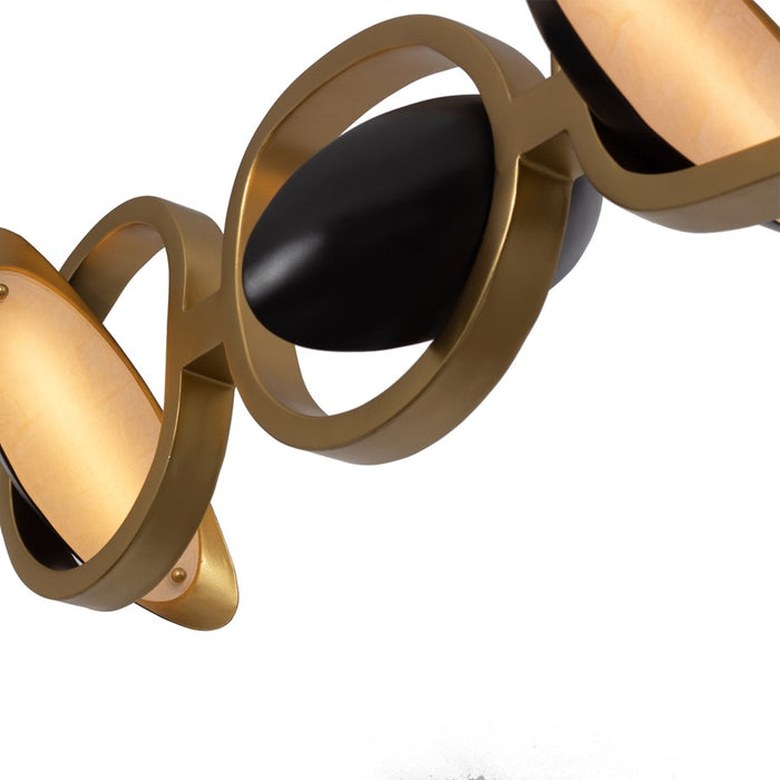 Kalco Lighting Onyx 6Lt Linear Pendant, Gold/Satin Bronze