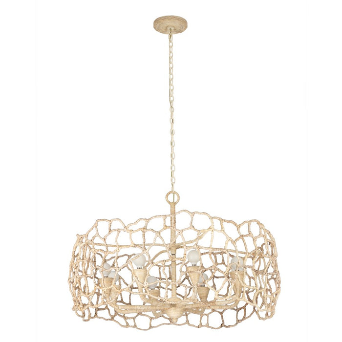 Kalco Lighting Reef 8 Light Chandelier, Warm Ivory