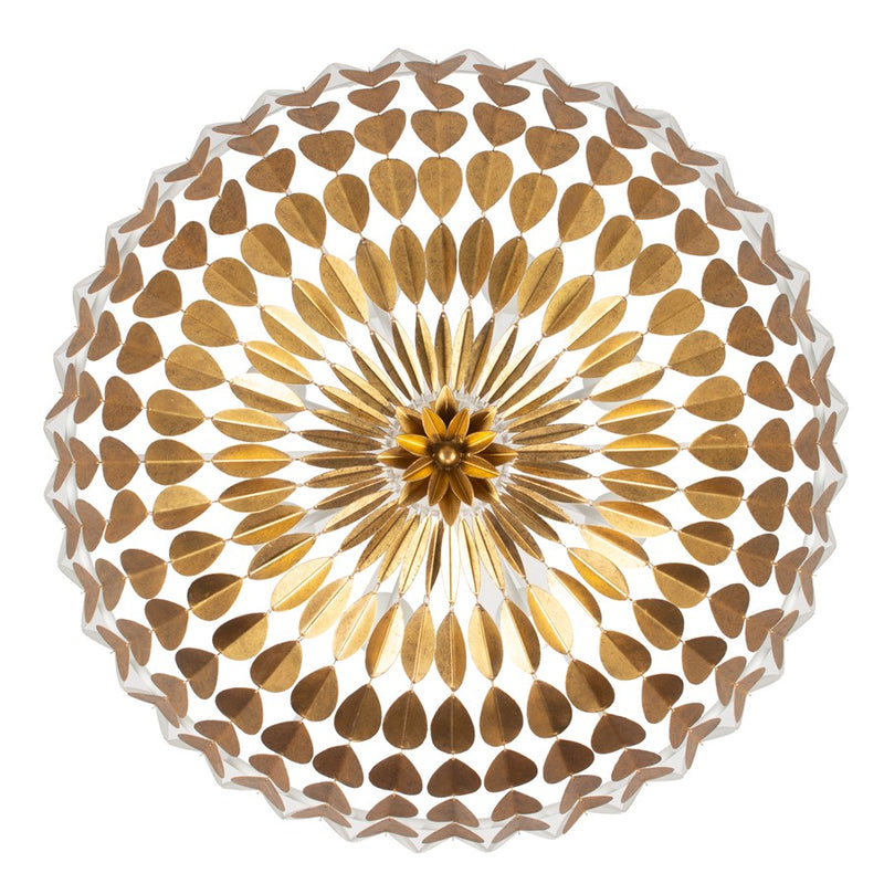 Kalco Lighting Amor 8 Light Chandelier, Oxidized Gold Leaf And White