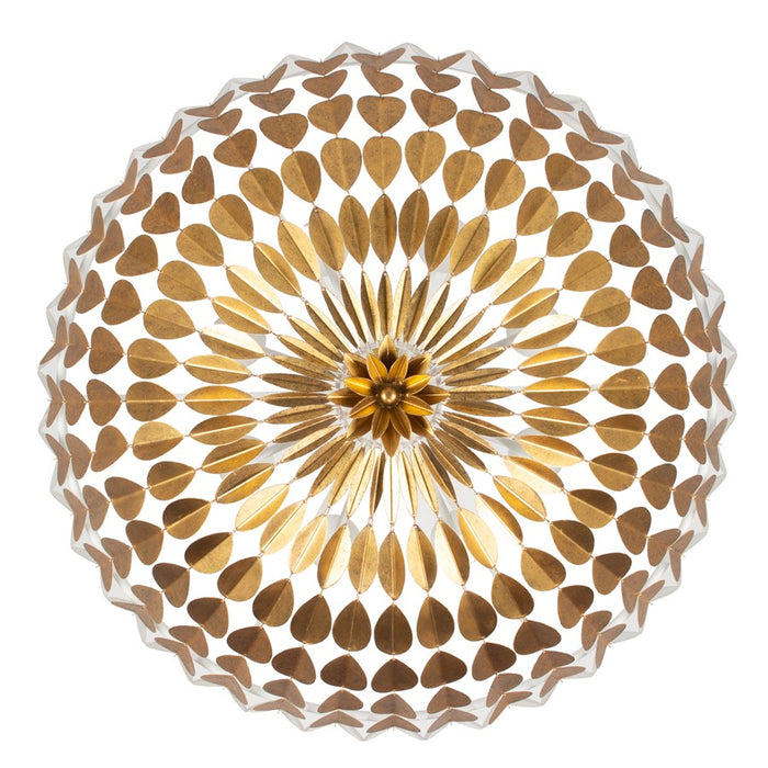 Kalco Lighting Amor 8 Light Chandelier, Oxidized Gold Leaf And White