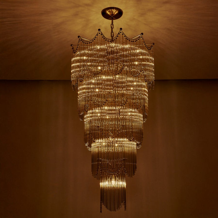 Kalco Lighting Adorn 40 Light Chandelier, Vintage Brass