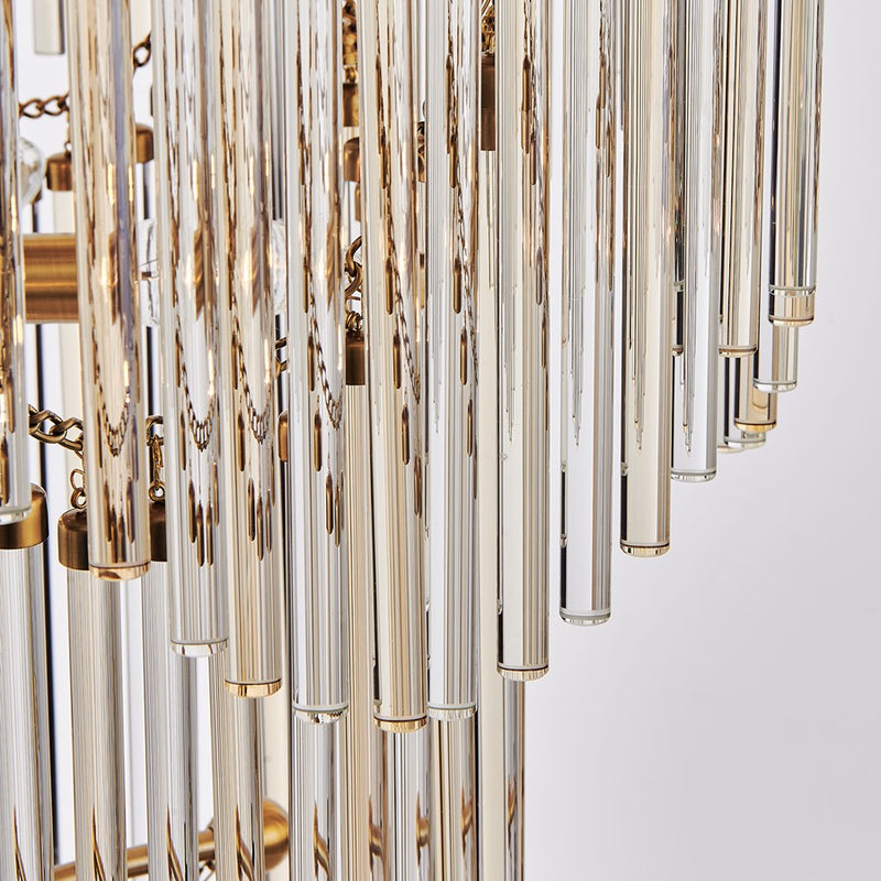 Kalco Lighting Adorn 40 Light Chandelier, Vintage Brass