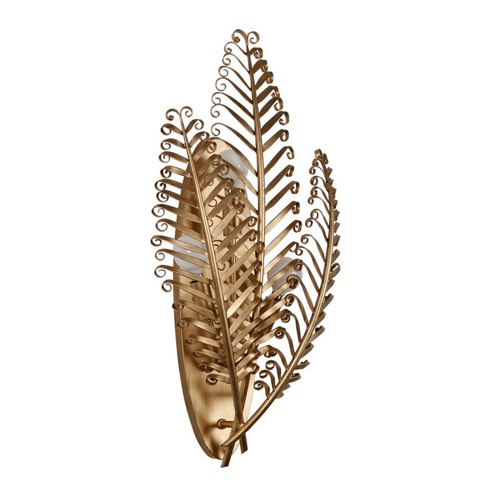 Kalco Lighting Fern 3 Light Wall Sconce, Modern Gold
