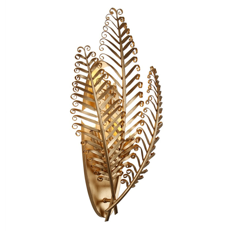Kalco Lighting Fern 3 Light Wall Sconce, Modern Gold