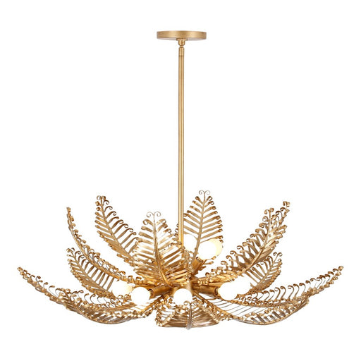 Kalco Lighting Fern 14 Light Chandelier, Modern Gold